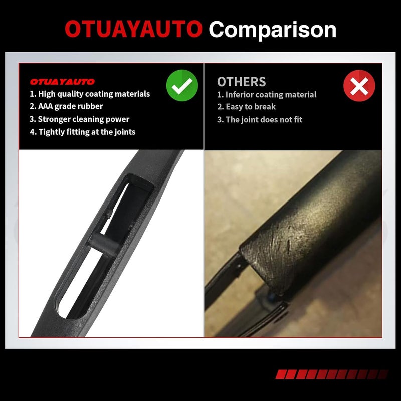 OTUAYAUTO 10" Rear Wiper Blade H250 Replacement for Honda HRV 2016-2022, Mitsubishi Outlander Sport 11-22, Infiniti QX56 QX80 11-22 Leaf 11-17, Eclipse Cross 18-22 Back Windshield Wiper - Image 5